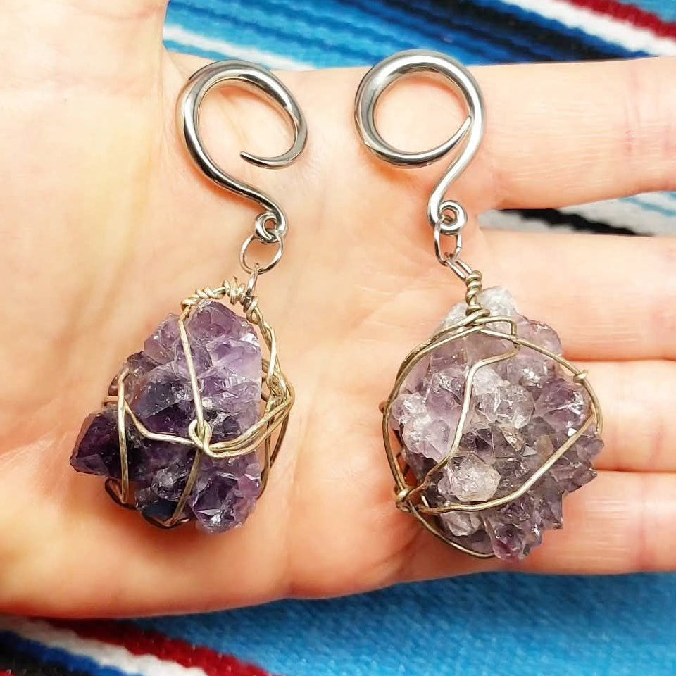 Stilgiganten Kustom Ohrhänger "Amethyst Brocken"