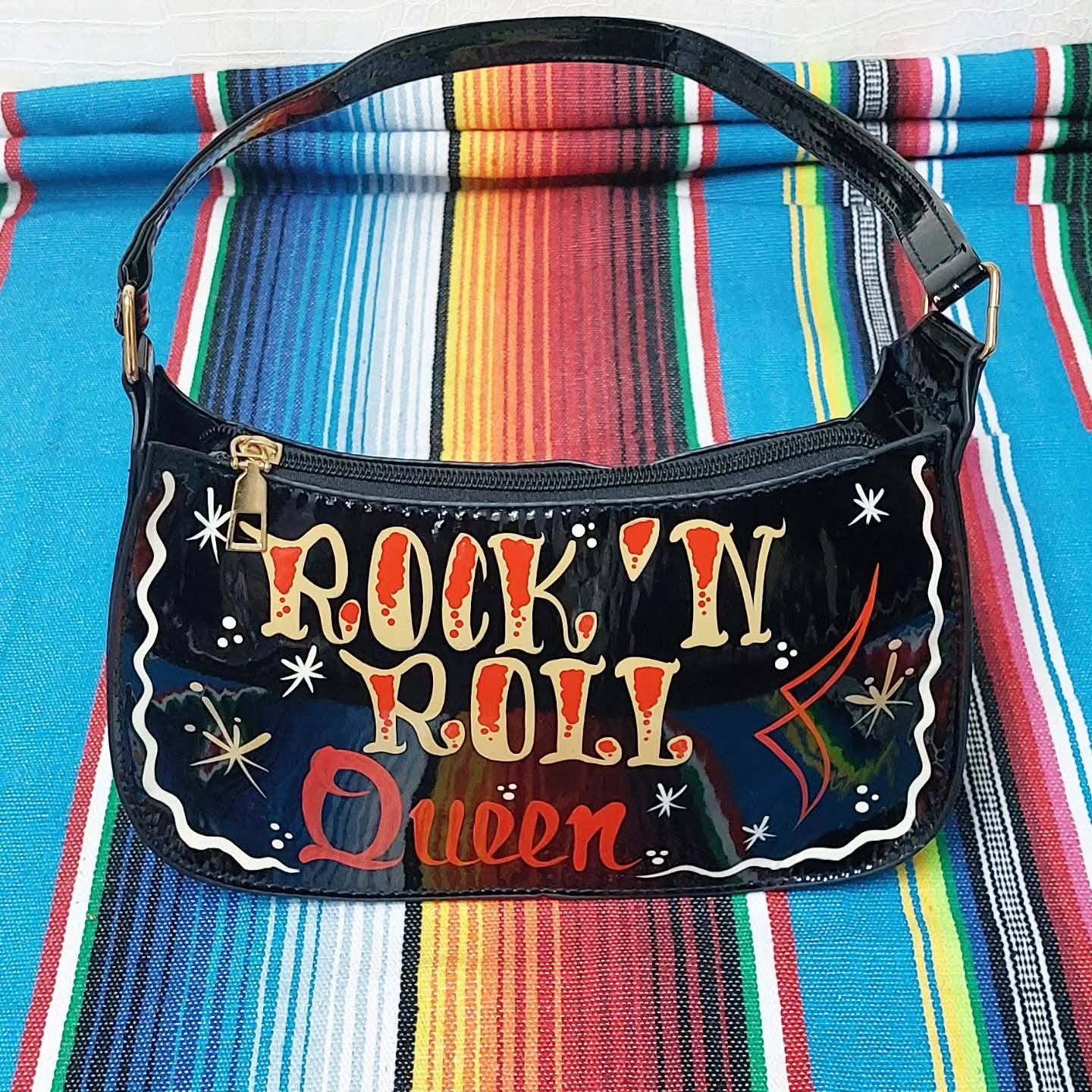 Stilgiganten Kustom Lacktasche "ROCK `ROLL Queen / klein"