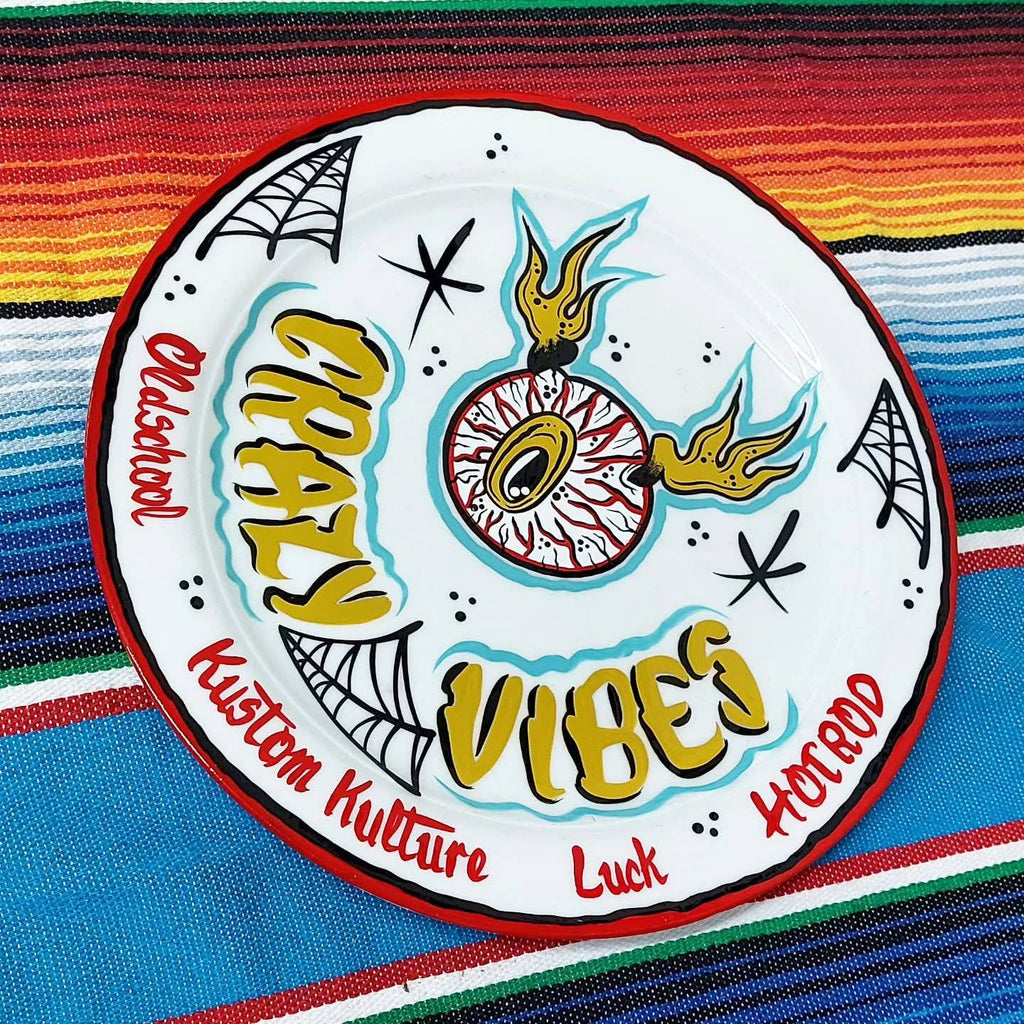 Stilgiganten Kustom Deko Teller "CRAZY VIBES"