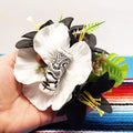 Große Stilgiganten Haarblumenspange "TIKI - Black & White Edition No.1"