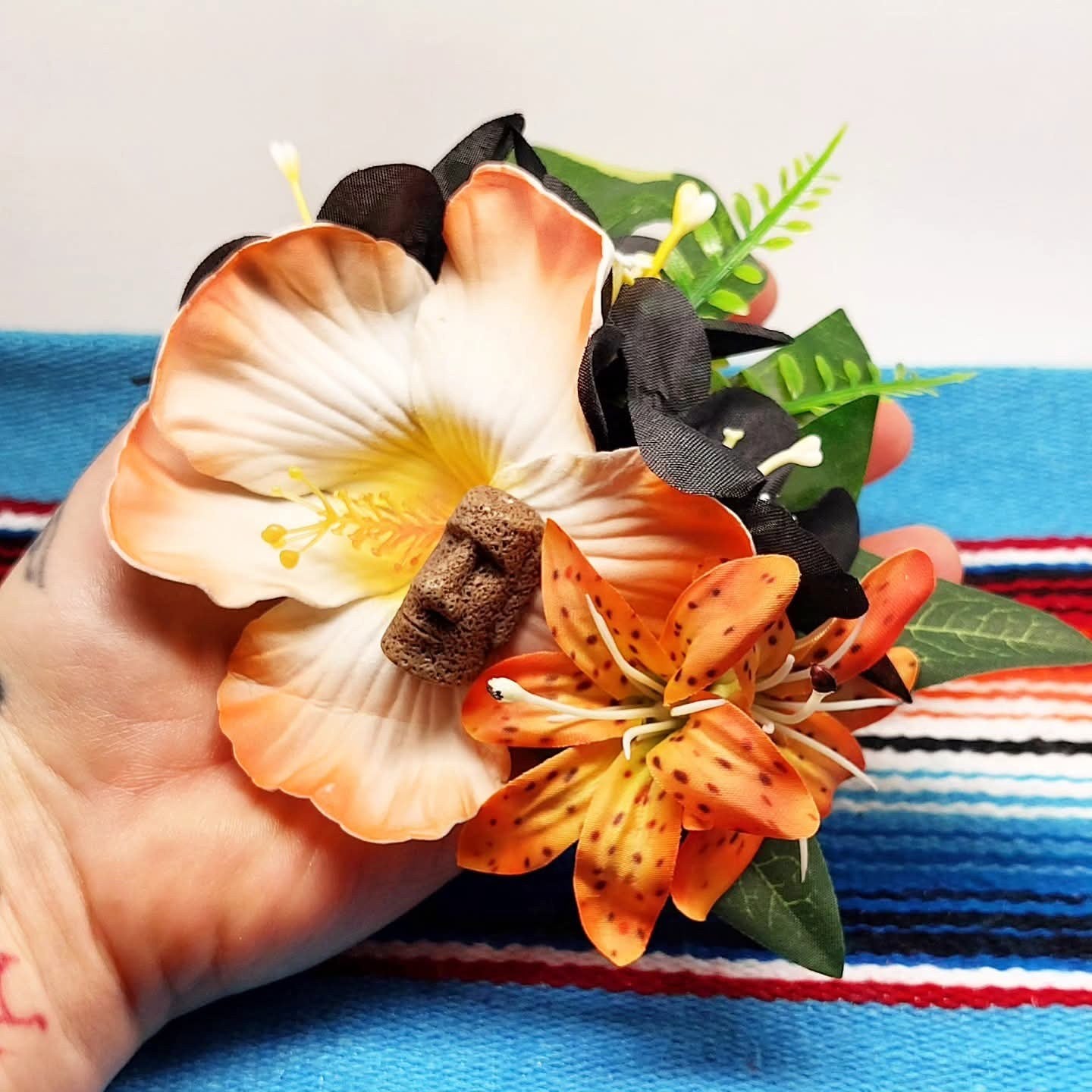 Große Stilgiganten Haarblumenspange "MOAI - Wild Summer"