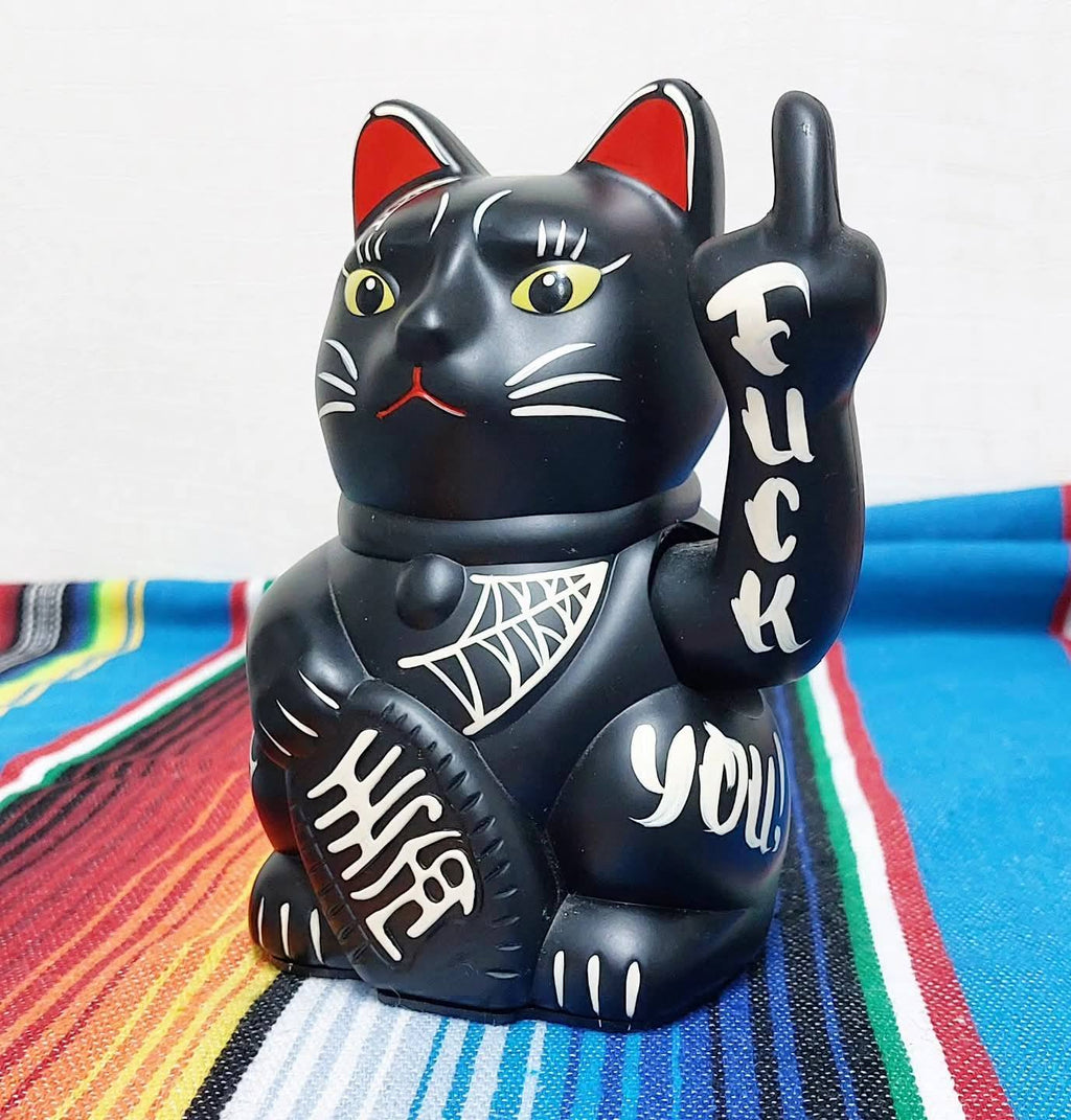 Stilgiganten Kustom Statement Deko "Winke Katze - F*CK YOU"