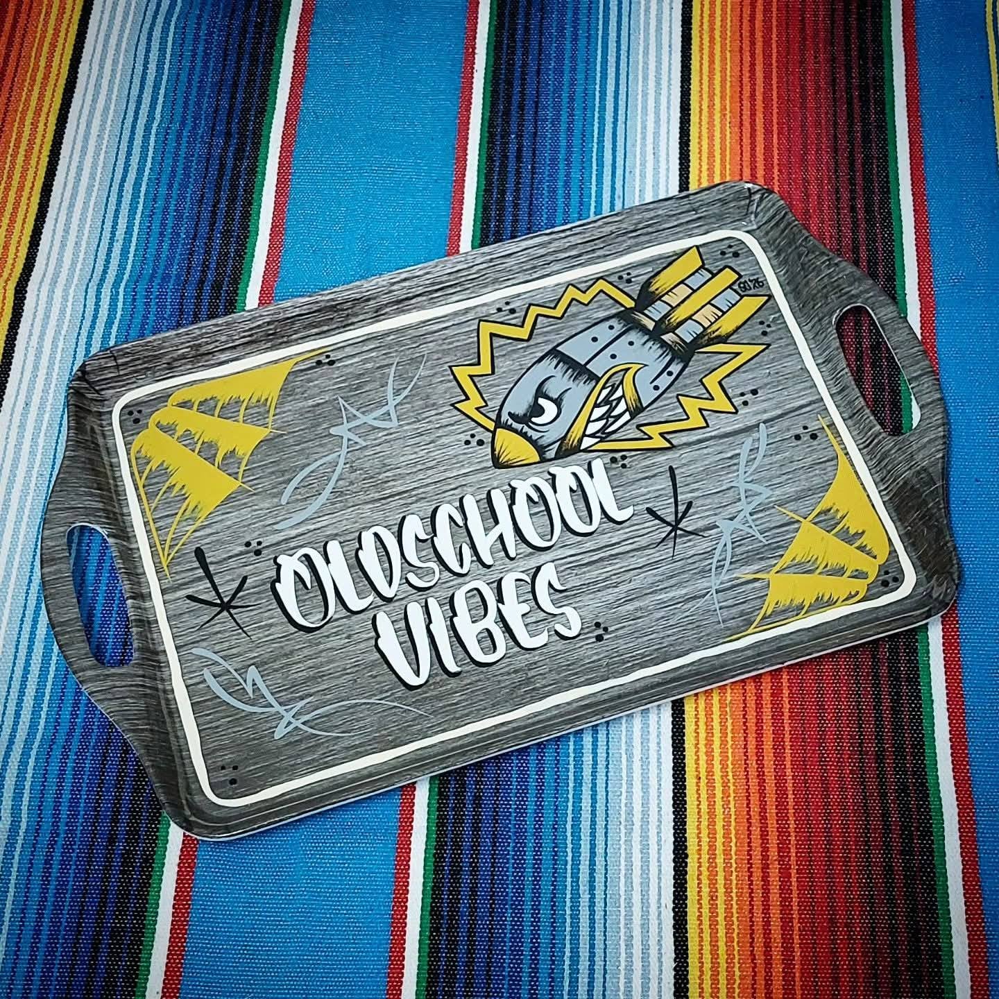 Stilgiganten Kustom Deko Tablett "OLDSCHOOL VIBES"