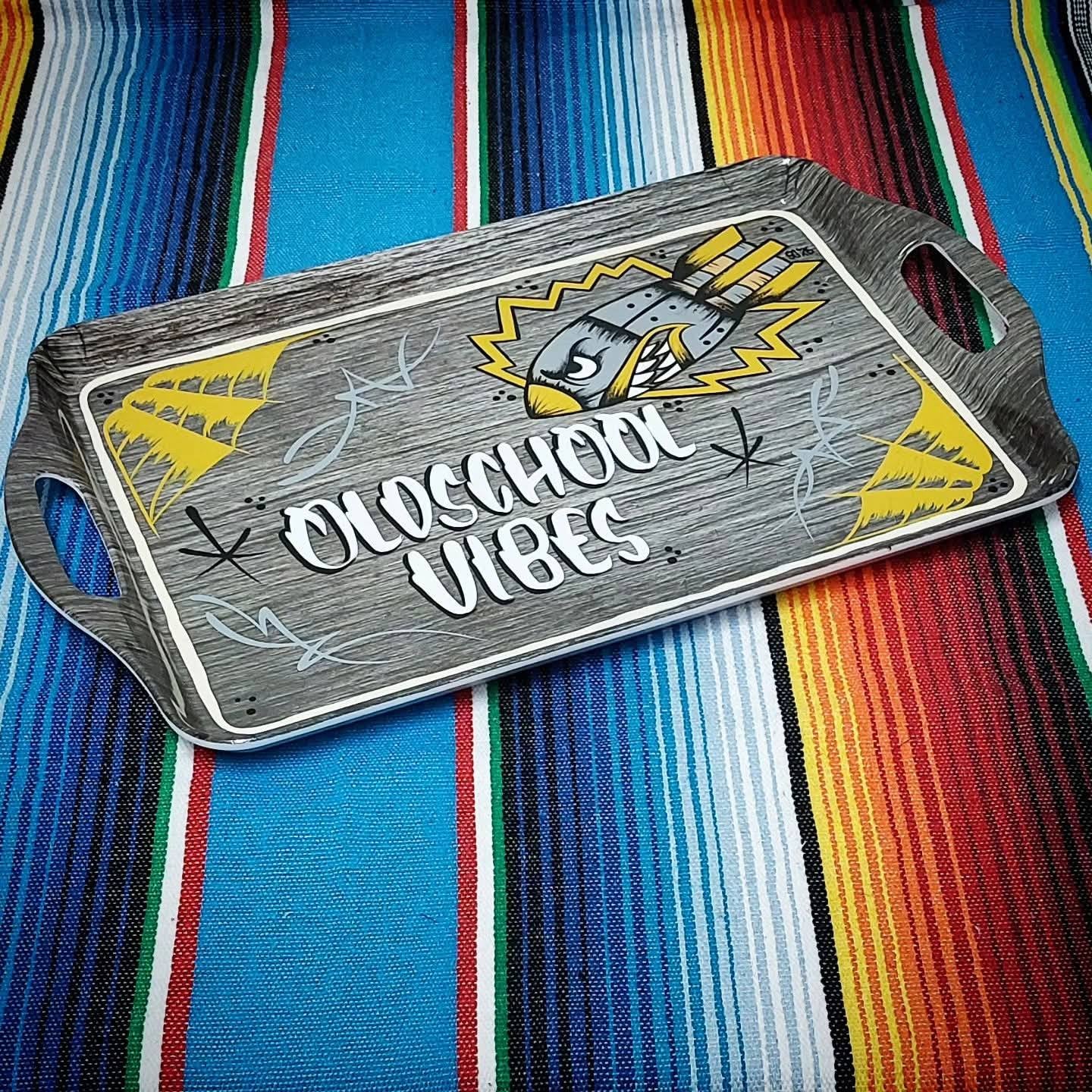 Stilgiganten Kustom Deko Tablett "OLDSCHOOL VIBES"