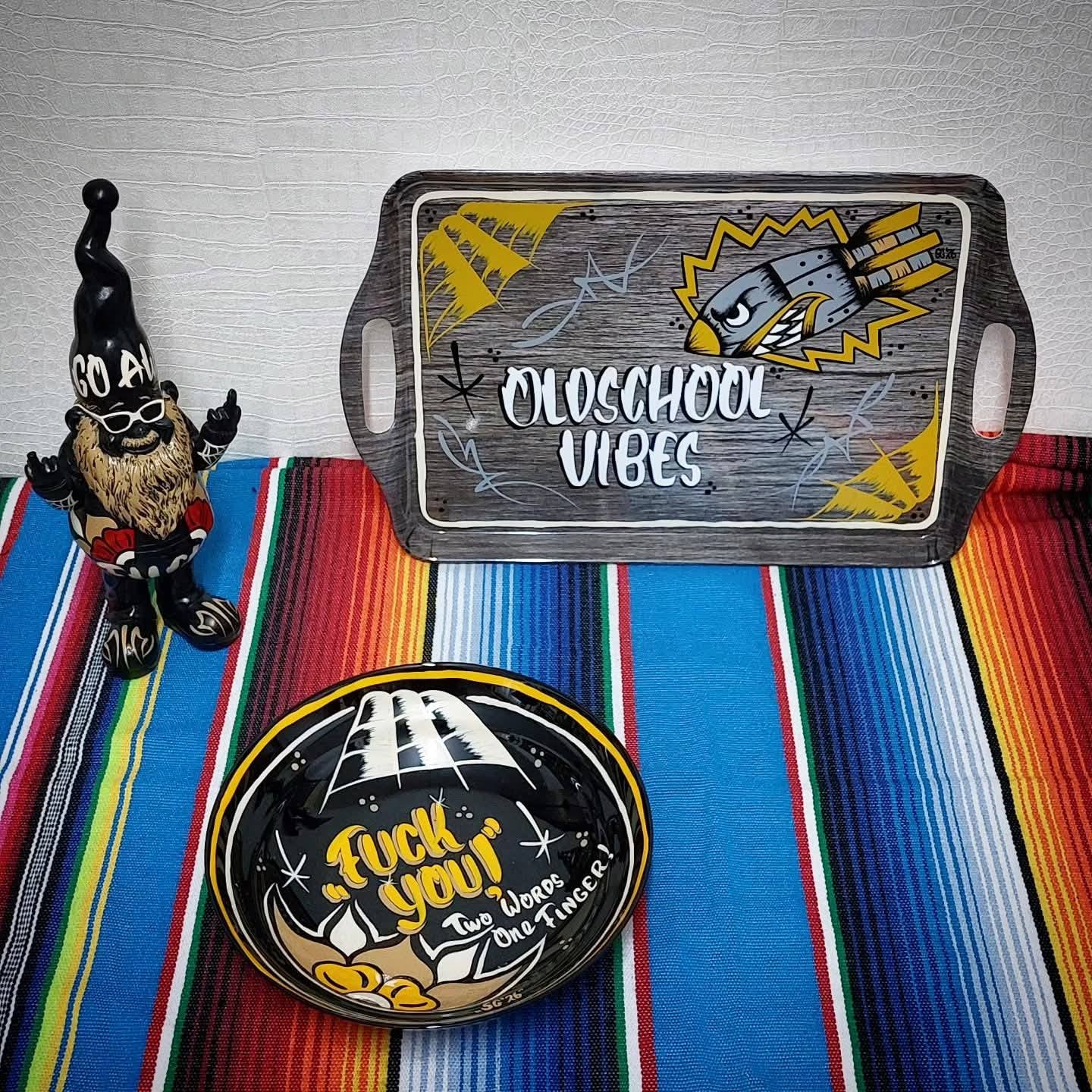 Stilgiganten Kustom Deko Tablett "OLDSCHOOL VIBES"