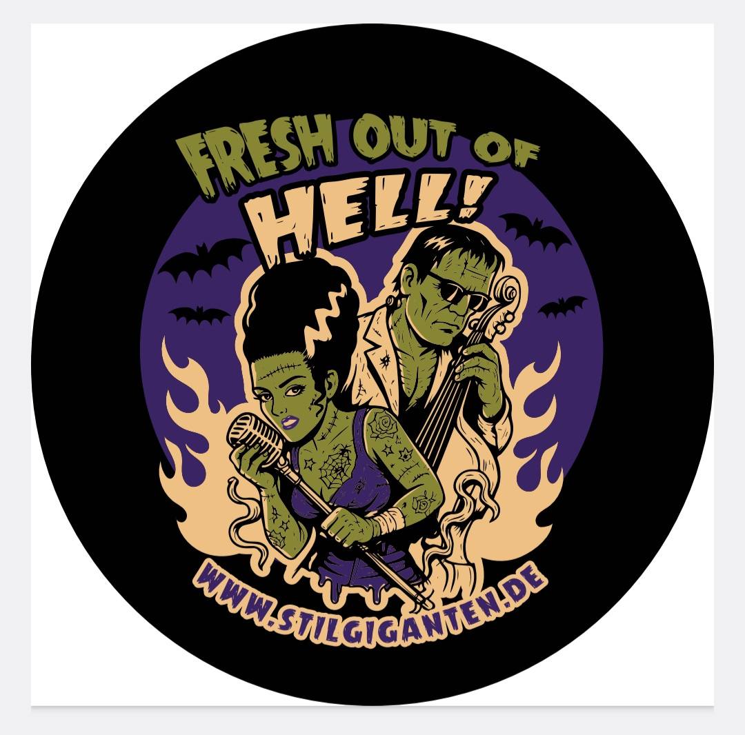 Stilgiganten Aufkleber "FRESH OUT OF HELL"
