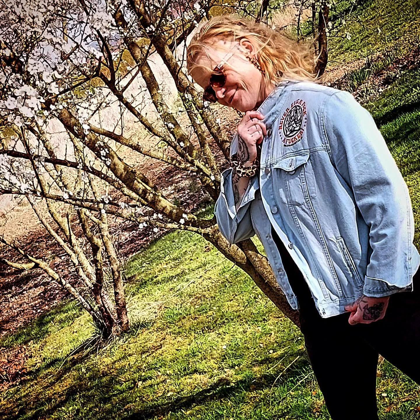 Stilgiganten Kustom Jeansjacke "NEVER EVER F*CK A F*CKER"