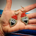 Stilgiganten Kustom Ohrstecker "Flammendes Herz LOVE SUCKS"