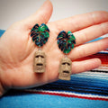 Stilgiganten Kustom Ohrstecker "Monstera & MOAI"