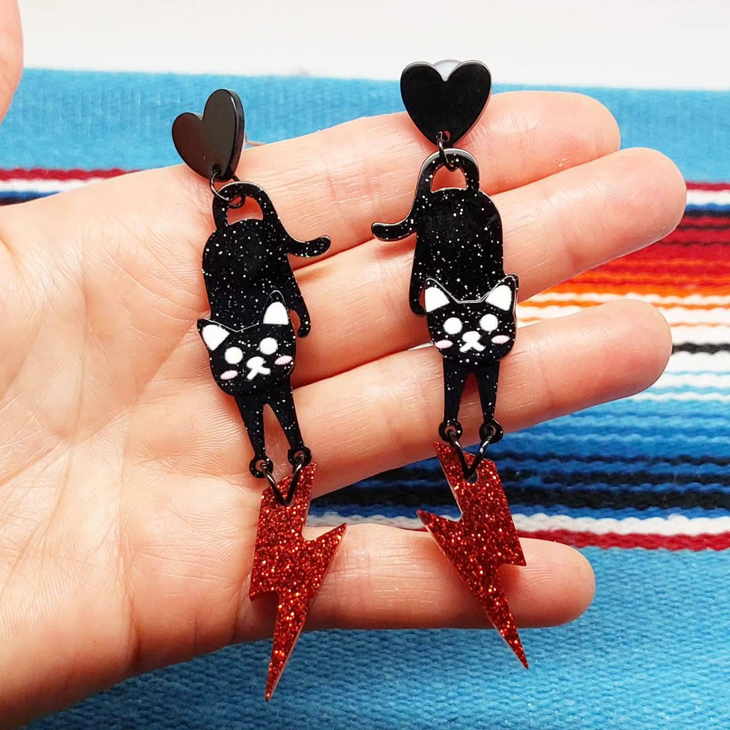 Stilgiganten Kustom Ohrstecker "Crazy Cat Love"