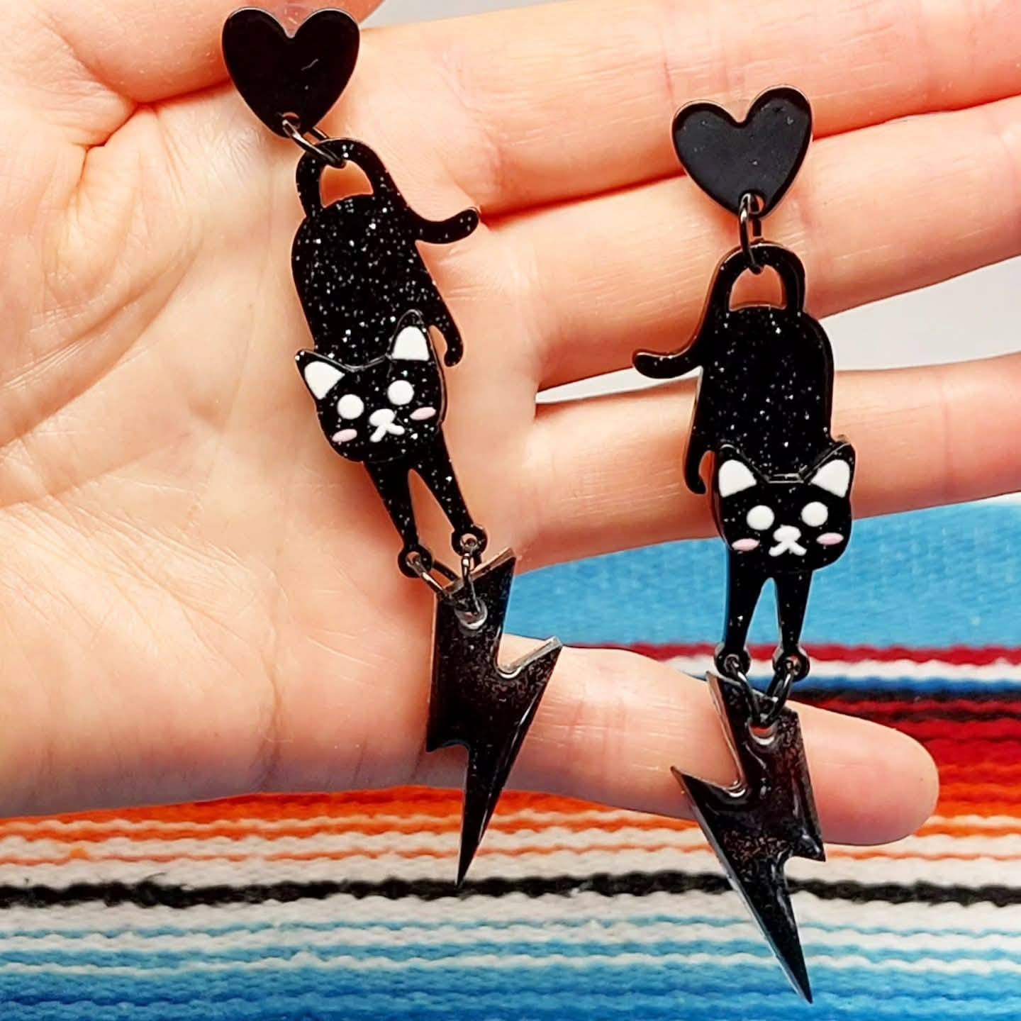 Stilgiganten Kustom Ohrstecker "Crazy Cat Love"
