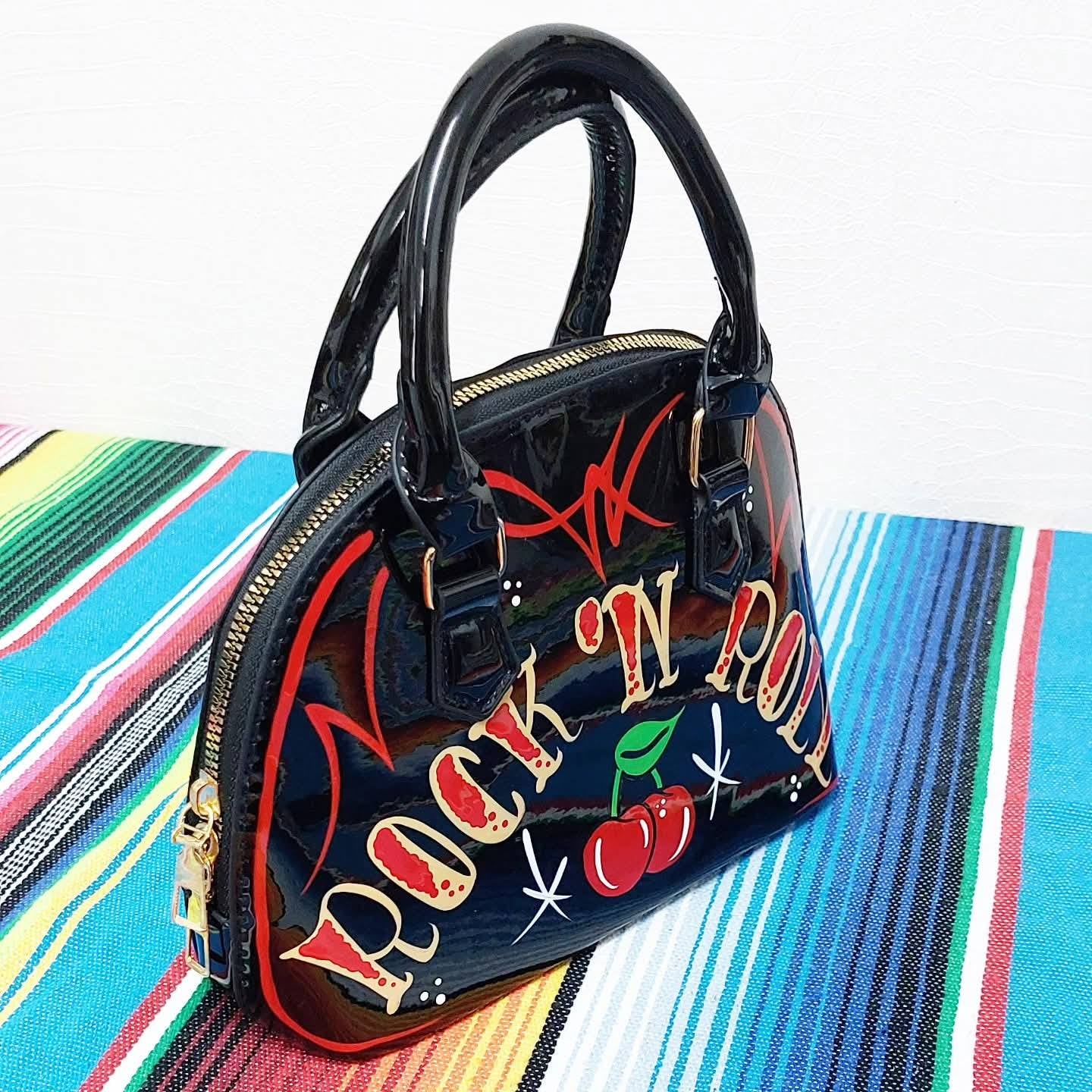 Stilgiganten Kustom Handtasche / Bowling Stil "ROCK `N ROLL"