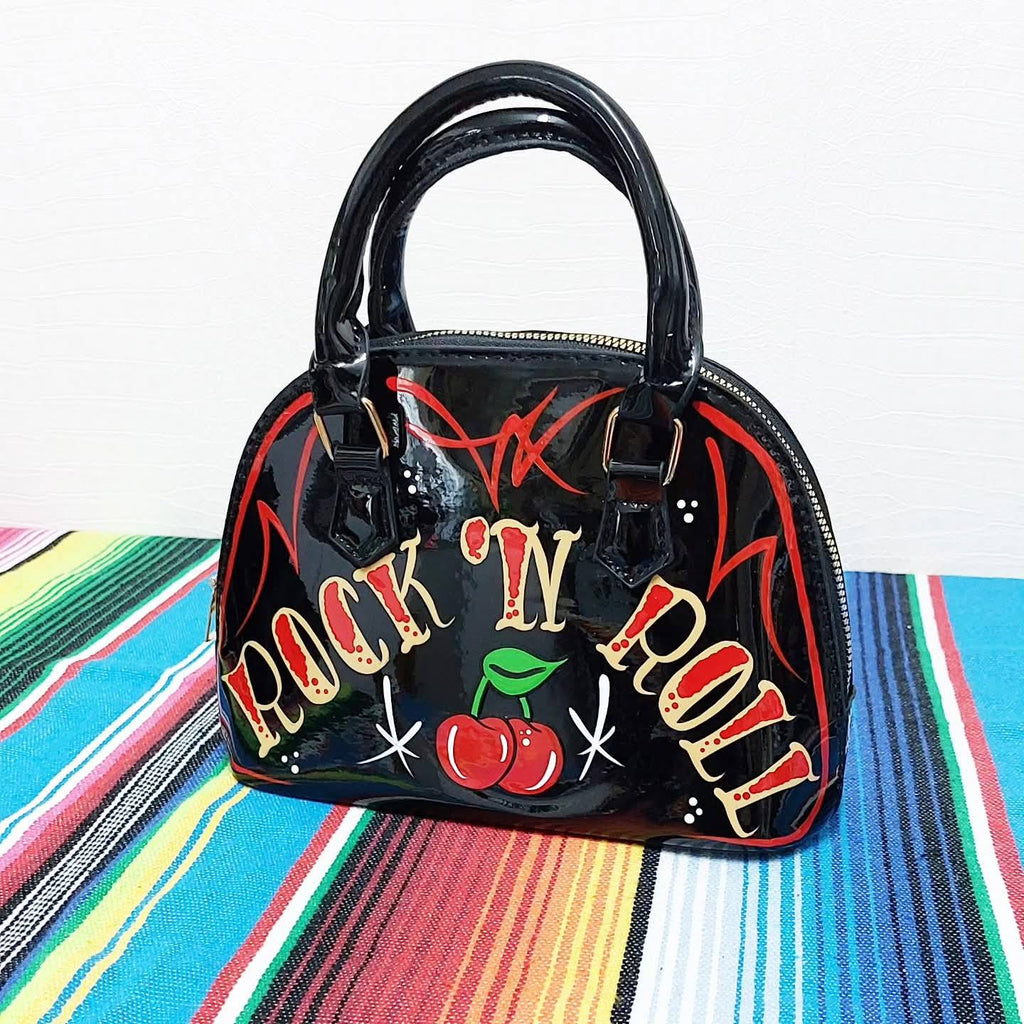 Stilgiganten Kustom Handtasche / Bowling Stil "ROCK `N ROLL"