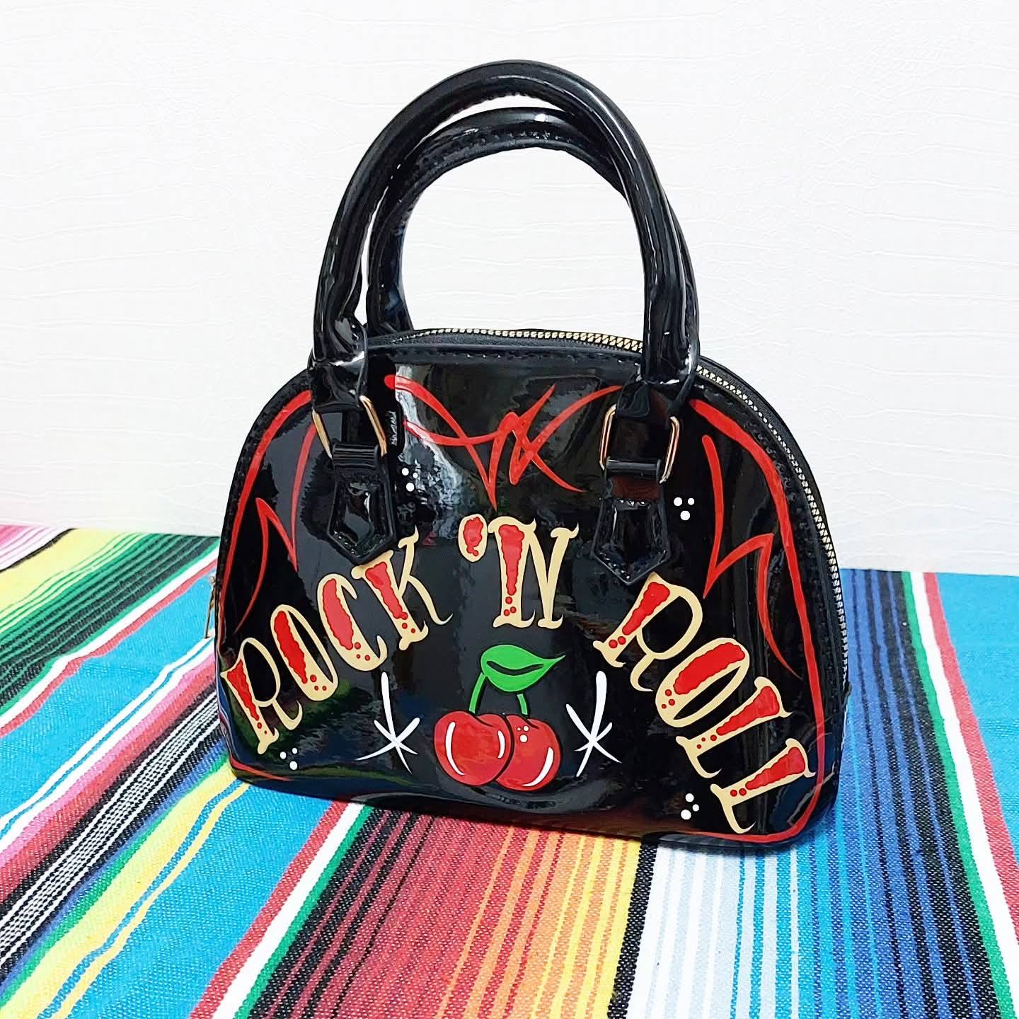 Stilgiganten Kustom Handtasche / Bowling Stil "ROCK `N ROLL"