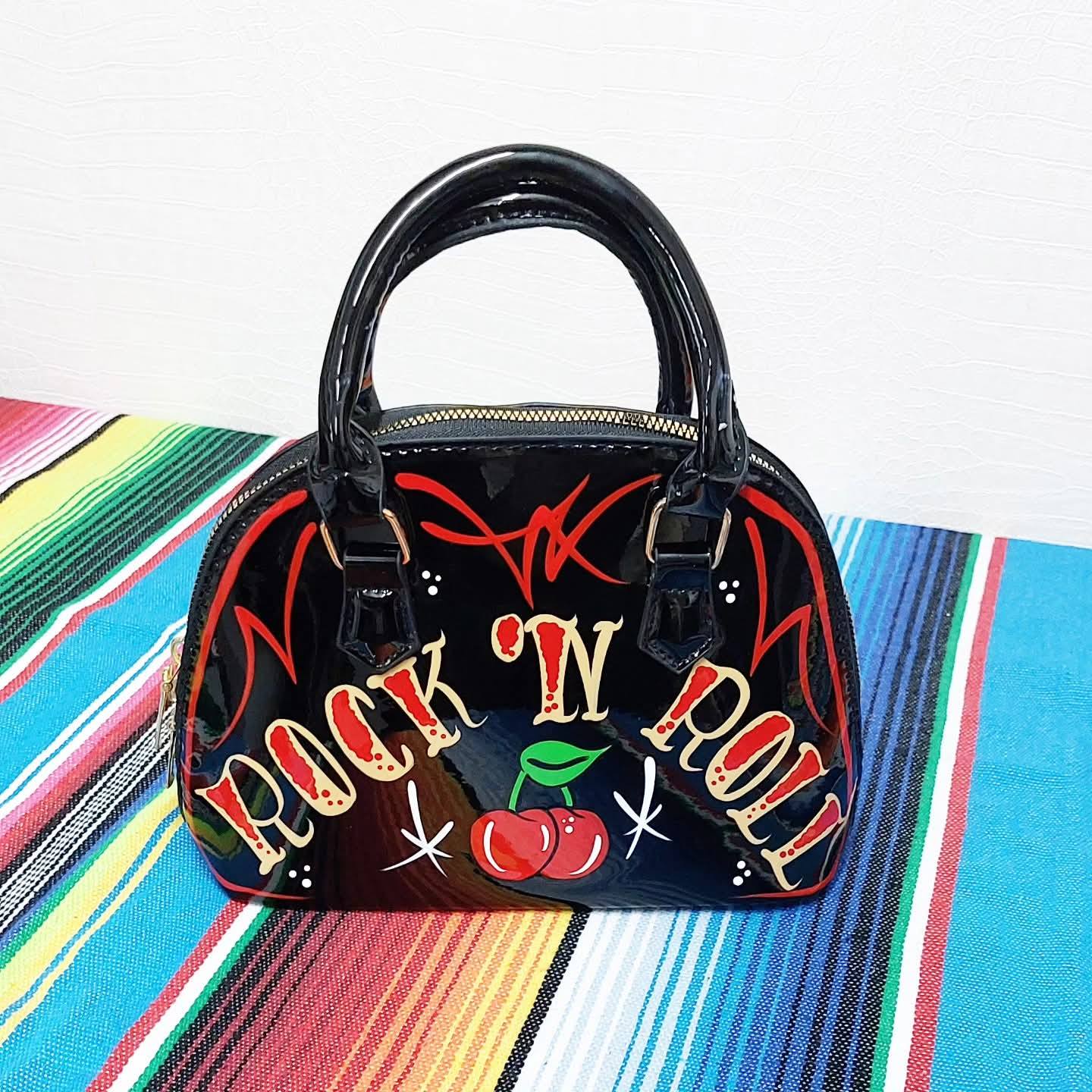 Stilgiganten Kustom Handtasche / Bowling Stil "ROCK `N ROLL"