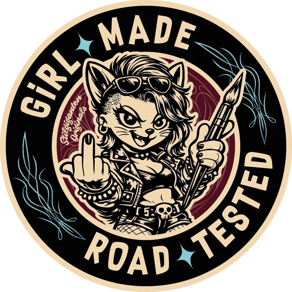 Stilgiganten Aufkleber "Girl Made - Road Tested"