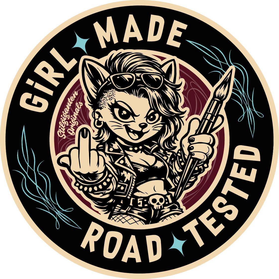 Stilgiganten Aufkleber "Girl Made - Road Tested"