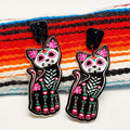 Stilgiganten Kustom Ohrstecker "Dia de los muertos cat"