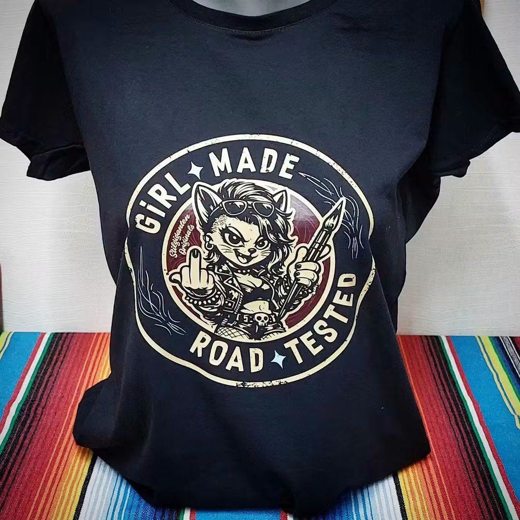 Stilgiganten Mädels T-Shirt "GIRL MADE - ROAD TESTED"