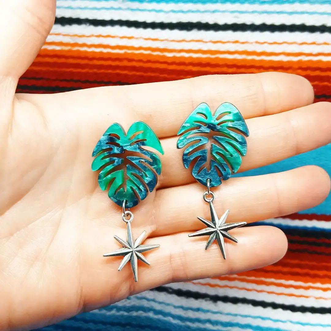 Stilgiganten Ohrstecker "Monstera Midcentury Vibe"