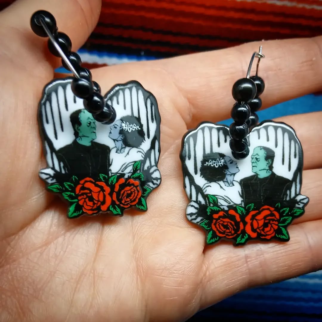 Stilgiganten Kustom Ohrhänger "Frankenstein und seine Braut"