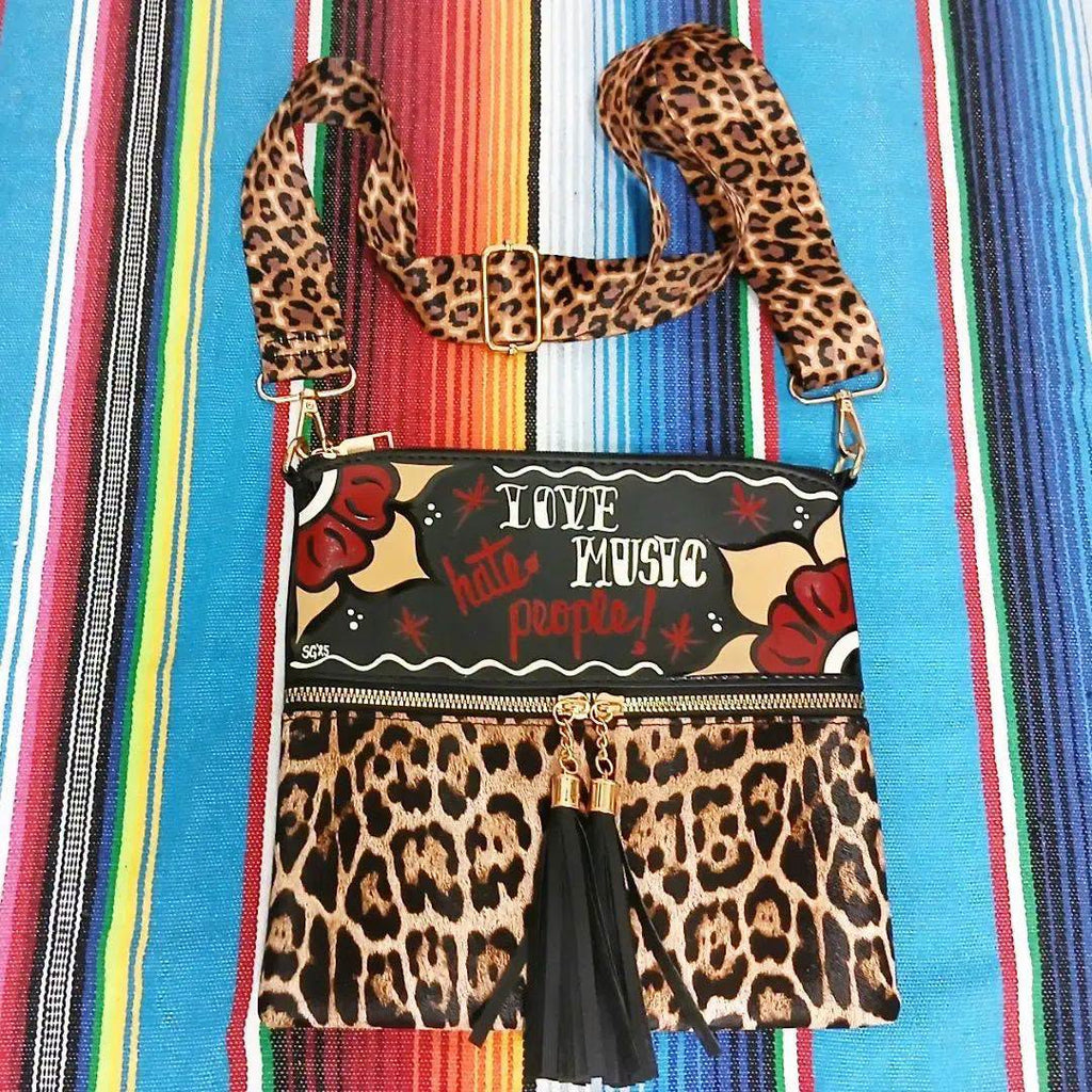 Stilgiganten Kustom Handtasche "LOVE MUSIC hate people"